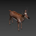 Realistic 3D Antelope Model With Brown Fur And Standing Pose 3d model