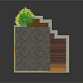 Modern House Architectural Design With Orange Roof Gray Walls Large Windows And Green Plants