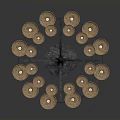 Elegant Two Tiered Candelabra With Metal Structure And Multiple Candles