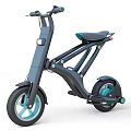 Sleek Modern Electric Motorcycle With Blue Black Body Handlebar And Pedals
