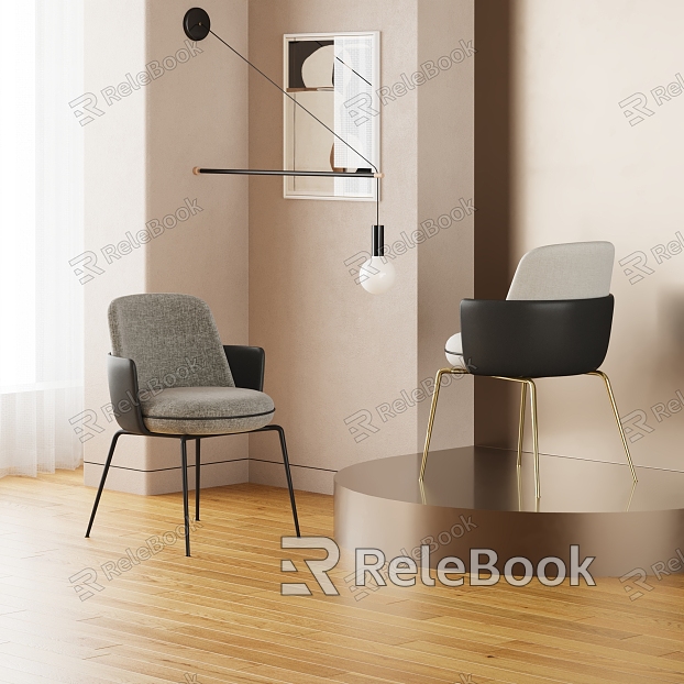 Modern Dining Chair Dining Chair Chair Wall Lamp Decorative Painting model