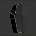 Modern Electronic Speaker With Black Body And Silver Geometric Trim Design