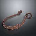 Handwoven Textured Rope Household Item With Bendable Design And Loop Ends 3d model