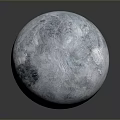 Realistic Moon 3D Model With Gray Blue Surface And Craters Texture
