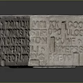 Ancient Stone Carved Artifact With Historical Text Inscriptions And Details