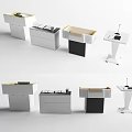 Various Modern Functional Desks With Different Styles And Practical Features For Office Use 3d model