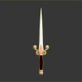 Decorative Vintage Sword With Red Wrapped Grip And Golden Hilt Details