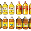 Large Bottles of Various Edible Cooking Oil with Different Brand Labels