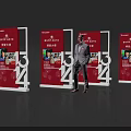 Event Passage With Red Display Stands New Year Event Countdown Numbers And Standing Person