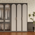 French retro wardrobe dado 3d model