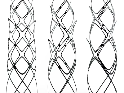 Modern Floor Lamps with Interlaced Geometric Lines for Home Living Room Decor 3d model