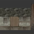 Traditional Residential House With Tiled Roof Wooden Door Brick Chimney Stone Walls And Wooden Steps