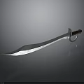 Sharp Metal Sword With Brown Handle And Reflective Blade On Smooth Surface