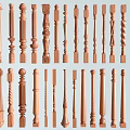 Different Types Of Wooden Balusters With Carved And Plain Design Styles