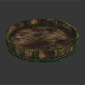 Wooden Round Tray for Washing Daily Use Organizing Toiletries and Cleaning Supplies