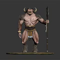Mythical Minotaur Warrior 3D Model With Muscular Build Leather Belt And Battle Axe