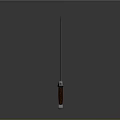 Medieval Sword With Metal Blade And Wooden Hilt Isolated On Gray Background