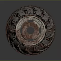 Rusty Gray Worn Tire With Tread Patterns And Metal Rim Texture Design 3d model