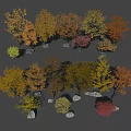 arbor ginkgo tree autumn landscape tree autumn tree yellow tree five-pointed maple willow tree 3d model