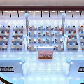 Elegant Hollywood Restaurant Interior With Decorative Columns And Dining Tables