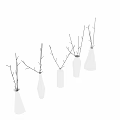 Minimalist Decorative Ornament Set With White Vases And Branch Decorations