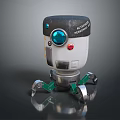 Smart Autonomous Photovoltaic Household Appliance With Blue Red Buttons Mechanical Legs And Metal Design