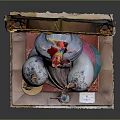 Decorative Sculpture Figure With Turban Bearded Face Lantern Teapot And Ornate Frame