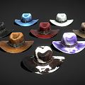 Modern hat cowboy hat bag 3d model