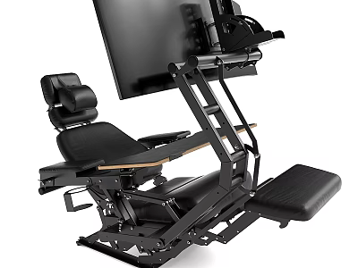 Modern Ergonomic Black Leather Recliner Chair With Adjustable Headrest Footrest And Armrests 3d model