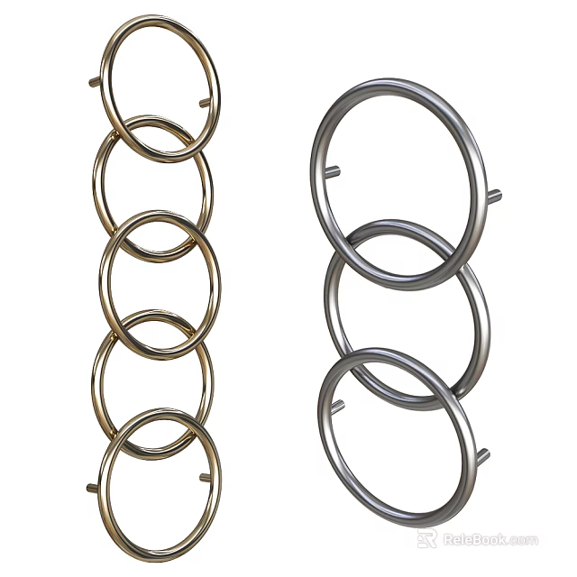 Modern Bathroom Cabinet Rack With Circular Metal Ring Design Two Colors 3d model 