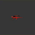 Mythical Red Dragon Game Movie Character With Wings And Golden Details
