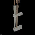 Practical Wall Mounted Umbrella Holder With Wooden Hooks And Storage Shelves