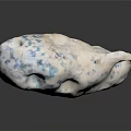 Wood And Stone Decorative Ornament With Blue Glitter Textured Surface Hole Design