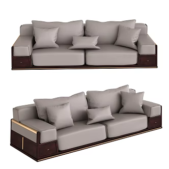 Three-seat sofa 3d model
