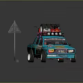 Stylish Blue Modified Racing Car With Roof Storage And Number 25 Decal