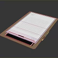 Practical Computer Clipboard With Blank Paper And Writing Tool Accessory 3d model
