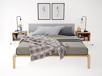 Nordic Double Bed 3d model