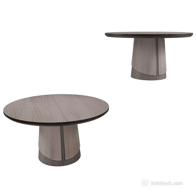 Modern Inflatable Round Table With Wooden Texture Surface And Cylindrical Legs 3d model
