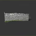3D Mountainous Terrain Landscape Model With Rocks Snow And Green Vegetation At Base