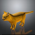 Orange Cat Character Model With Bright Fur And Realistic Standing Features