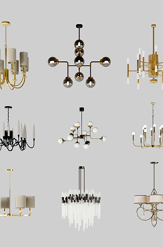 Jane Europe chandelier combination 3d model