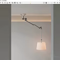 Modern Interior Pendant Light With Adjustable Metal Arm And White Lampshade