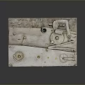 Industrial Style Metal Lamp Set Featuring Mechanical Gears And Vintage Design Elements