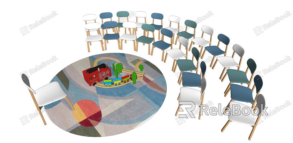 Modern Children's Chair Children's Chair Combination model