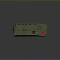 Green Military Tank With Six Wheeled Design Top Mounted Weapon And Red Emblem