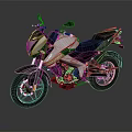 Modern Sports Motorcycle With Silver And Black Streamlined Body And Alloy Wheels