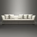 Modern Light Gray Fabric Two Seater Sofa With Multiple Soft Cushions And Simple Design 3d model