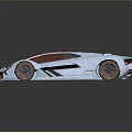 Futuristic White And Red Sports Car With Sleek Body And Stylish Wheels