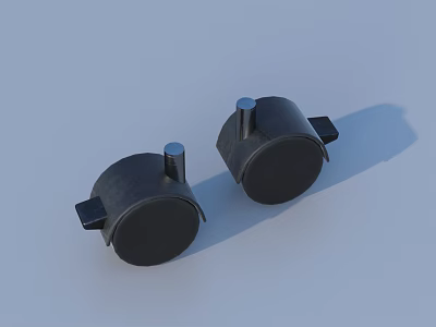 Black Round Hardware Tool Knobs with Cylindrical Tops for Industrial Applications 3d model