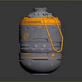 Handheld Military Weapon Device Orange Gray Body With Handle Top Metal Structure And Control Panel